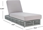 SAFAVIEH Outdoor Collection Gillian Grey Rope/Grey Cushion Chaise Lounge Chair - Image 19