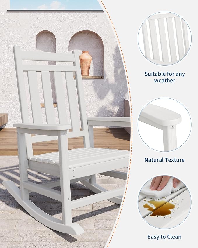 GarveeLife Poly Lumber Rocking Chair Outdoor Set of 6 - Image 3