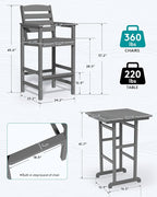 SERWALL 4 Pieces Outdoor Patio Bar Set - Image 4