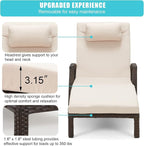 HOMREST Chaise Lounge Chairs Set of 6, PE Rattan Wicker Lounge Chair - Image 7