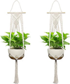 USLAI Macrame Plant Hanger Indoor Outdoor, Fits 4 to 12 Inch Pots, Hanging by USLAI