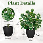Sets of 2 Artificial Plants Indoor Home Decor, 14.5" Fake Potted Silk Plants - Image 2