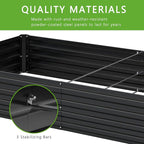 2PCS 8x4x1FT Galvanized Raised Garden Bed Kit, Vegetable Boxes-Rectangle Metal - Image 4