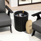 LuxenHome 20" Black Outdoor Side Table - Image 5