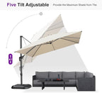 PURPLE LEAF 10 Feet Patio Umbrella Outdoor Cantilever Square Umbrella Aluminum - Image 6
