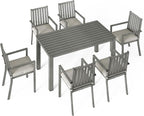 Wisteria Lane Aluminum 7 Pieces Patio Dining Sets, Outdoor Dining Table - Image 5