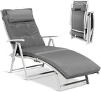 Giantex Chaise Lounge Chair for Outside, Pool Folding Reclining Beach Chair by Giantex