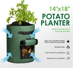 Delxo 5 Pack 10 Gallon Potato Grow Bags, Garden Planting Growing Bag - Image 3