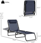 Outsunny Folding Chaise Lounge Chair Set of 2, Patio Sun Tanning Chair - Image 3