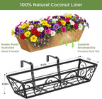 2pcs 24 Inch Window Deck with Coco Liner, Metal Hanging Flower Planter Window - Image 2
