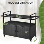 VINGLI Wicker Outdoor Bar Cart - Image 3