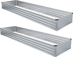 2 Pack 12x4x1FT Galvanized Raised Garden Bed Kit, Outdoor Metal Planter Box - Image 6