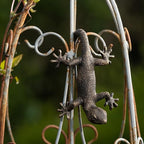 Vintage Bronze Gecko Planter Pot Hugger Flower Figurine – Resin Climbing Lizard - Image 5