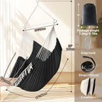 Chihee Hammock Chair 4.9ft x 3.9ft Max 500 Lbs Widen Hanging Swing 2 Cushions - Image 4