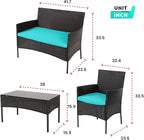 4 Pieces Conversation Set Modular Outdoor Furniture Set Water Resistant Patio - Image 8
