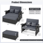 HAPPYGRILL Patio Rattan Wicker Daybed - Image 9