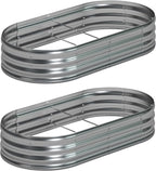 6x3x1ft Galvanized Oval Raised Garden Bed, Outdoor Planter Box Metal Patio Kit by Foxlang