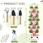 Umigy 2 Set of 7 Tier Vertical Planter Stackable Tower Planters Strawberry Herb - Image 2