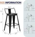Aklaus Metal Bar Stools Set of 4 Counter Height Bar Stools - Image 2