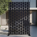 72" Metal Privacy Screen Freestanding Outdoor Room Divider Decorative Laser Cut by TALLYVERUS