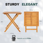 IDZO Legolas FSC Acacia Wooden Folding Table, Heavy Duty 270lbs Capacity - Image 2