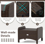 RELAX4LIFE Wicker Outdoor Ottomans - Image 7