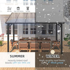 AECOJOY Wall Gazebo12’ x 10’, Hard Top Gazebos Pergola on Clearance, Outdoor - Image 6