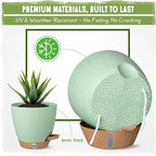Self-Watering Pots for Indoor Plants 4 Pack, 6/8/10/12 Inch Outdoor Planters - Image 5