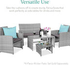 Best Choice Products Set of 2 Wicker Ottomans, Additional Seating, Side Table - Image 4