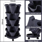 Umigy 2 Set 5 Tier Stackable Planters Vertical Garden Planters - Image 2
