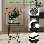 Fashion&cool Side Tables for Small Space, Metal Outdoor Indoor Round Side Table - Image 4