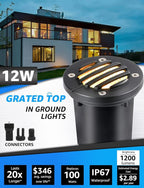 SUNVIE 12W Low Voltage Landscape Lighting Anti-Glare LED Well Lights 12V-24V - Image 2