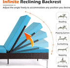 HOMREST Outdoor Lounge Chairs Set of 2, Patio Wicker Chaise Lounge - Image 3