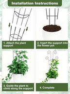 Metal Butterfly Trellis for Climbing Plants Indoor, 4 Pack 30 Inch Taller - Image 3