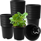 OJYUDD 120 Pcs 0.5 Gallon Black Plastic Plant Nursery Pots, Plant Seedling Pots by OJYUDD