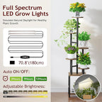 Plant Stand Indoor with Grow Light, 6-Tiered Tall Plant Stand Indoor, Metal - Image 4