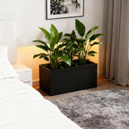 Galvanized Steel Metal Planter 25" L x 11" W x 13" H Rectangular Indoor Black - Image 7