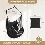 MoNiBloom Hammock Chair Hanging Rope Swing w/2 Cushions, Boho Macrame Hanging - Image 2