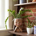 Face Planter Pot with Heart Hands, Resin Head Planter - Image 4