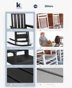 KINGYES Oversized Outdoor Rocking Chair Set of 8, All-Weather Patio Rocking - Image 8