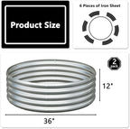 3x3x1ft Galvanized Round Raised Garden Bed, Outdoor Planter Box Metal Patio Kit - Image 2