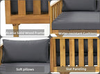 Merax Outdoor 3 Seater Daybed, Acacia Wood Day Bed Couch Sofa - Image 5