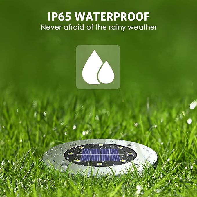 Solar Ground Lights 16 Packs, Garden Solar Outdoor Waterproof Pathway Bright - Image 4