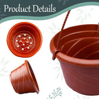 VIDELLY 4 Pieces Plastic Hanging Planters, 5.9 in Dia x 3.54 in H, Flower Plant - Image 3