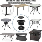 Patio Table Umbrella Hole Ring Plug Cap Set, Yard Parasol Table Hole Cover - Image 5