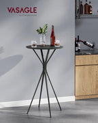 VASAGLE Bar Tables Set of 2, Round Cocktail High Top Pub Bistro Table - Image 7
