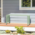 VINGLI 40in Outdoor Metal Bench, All-Weathe Backless Patio Bench - Image 8