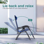 SereneLife Outdoor Zero Gravity Lounge Chair Set - Image 3