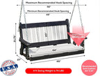Poly Lumber Wood 4FT Mission Porch Swing Amish Craftsmandship Made in USA HDPE - Image 2