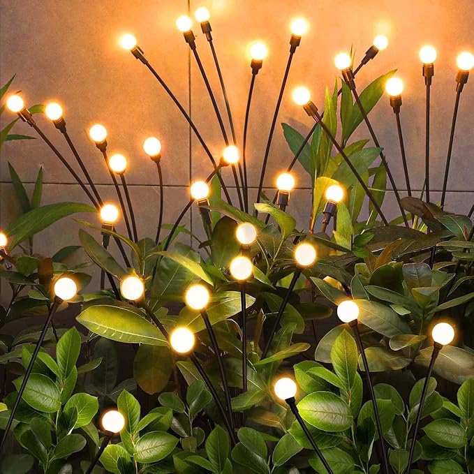 Solar Garden Lights, Solar Firefly Lights, 8 Pack 64 Heads Solar Lights Outdoor by NBQQ